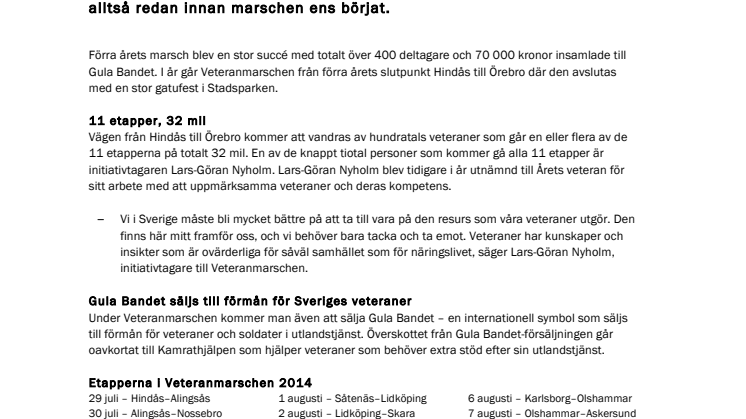 Rekordstort intresse för Veteranmarschen