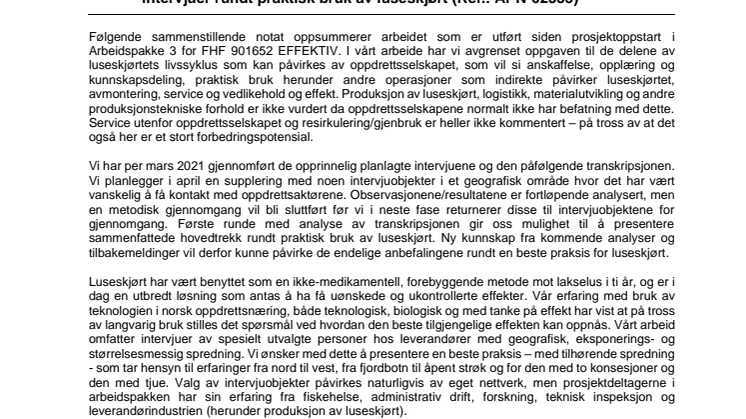Akvaplan-niva Notat til FHF_Foreløpige observasjoner og hovedfunn.pdf