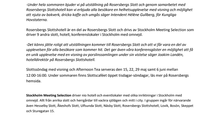 Slottssöndagar på Roserbergs Slottshotell med unik Rörstrandsutställning 