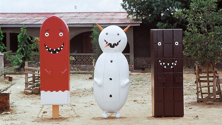 Olaf Breuning: "Mr. Melting Men (Icecream, Snowman og Chocolate)", 2004. 