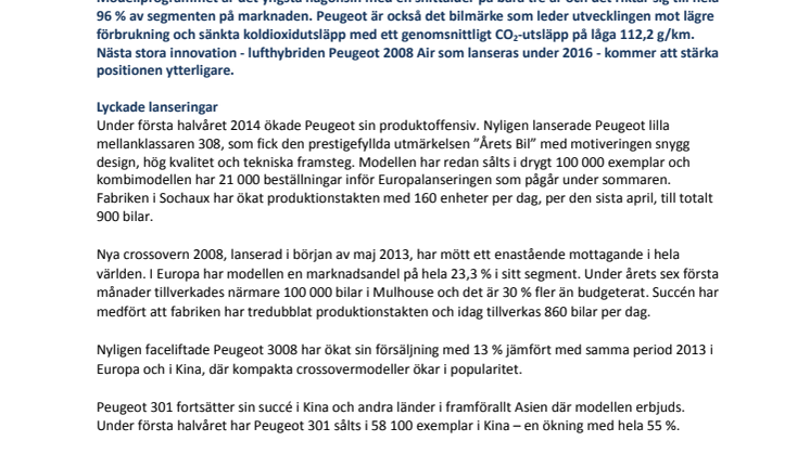 Stark global tillväxt för Peugeot