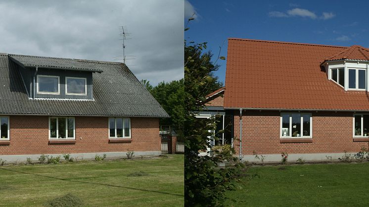 Før og efter renoveringen med B&C 25 koralrød