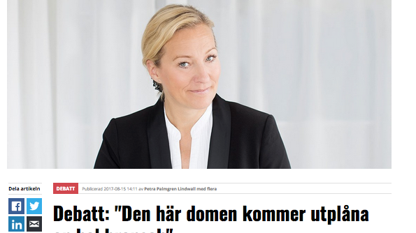 Petra Palmgren Lindwall, Klementina Österberg, GU Ventures VD, med flera har skrivit en debattartikel om nyordningen gällande styrelsearvoden.