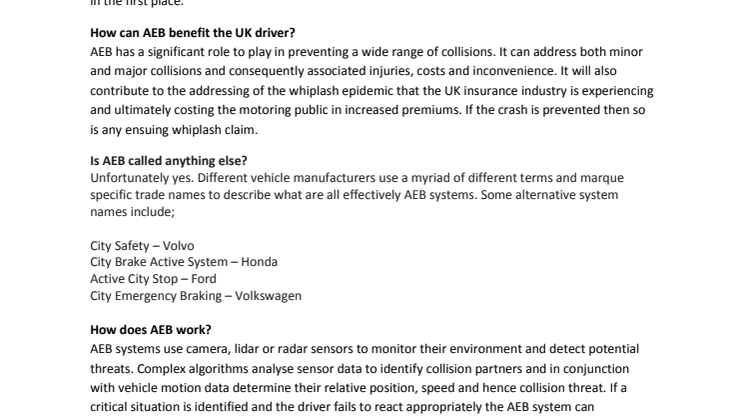 AEB - Frequently Asked Questions 