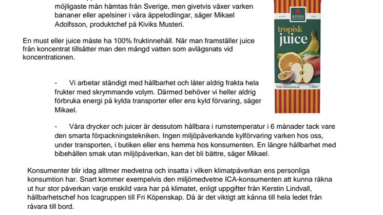 Kiviks Musteris juice – både hållbar och har lång hållbarhet