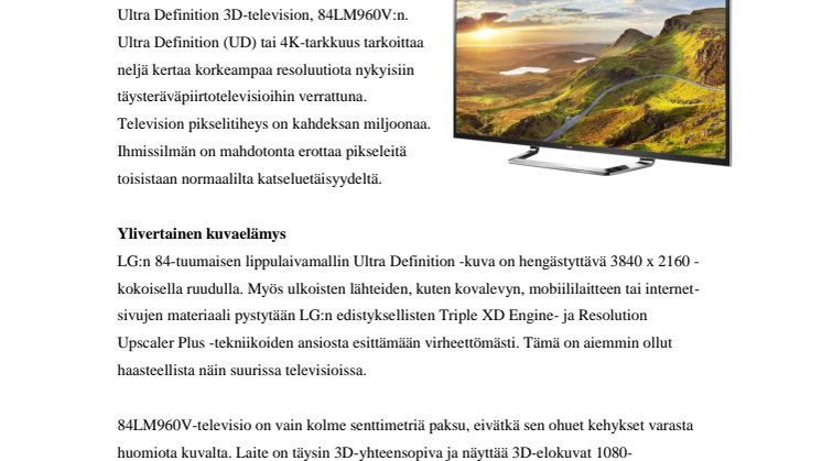 IFA 2012: LG tuo markkinoille maailman suurimman 84-tuumaisen Ultra Definition -television