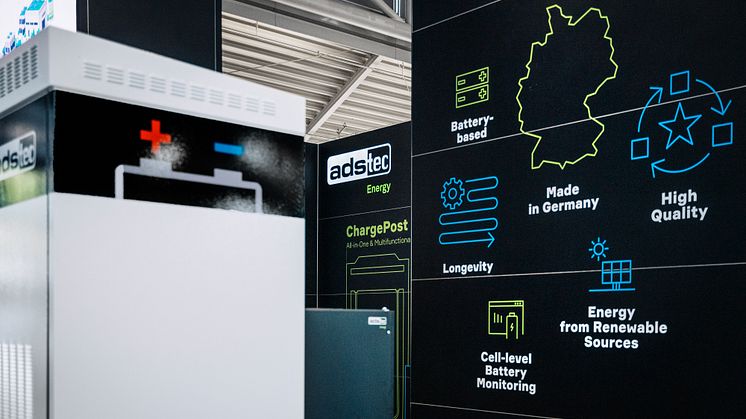 ADS-TEC Energy zeigt ihre All-in-One-Industriespeicherlösungen auf der „ees Europe"