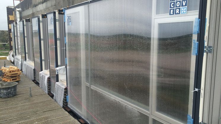 Modulerne fra Wincover er nemme såvel at montere som afmontere og kan genanvendes flere gange. Foto: Wincover A/S.