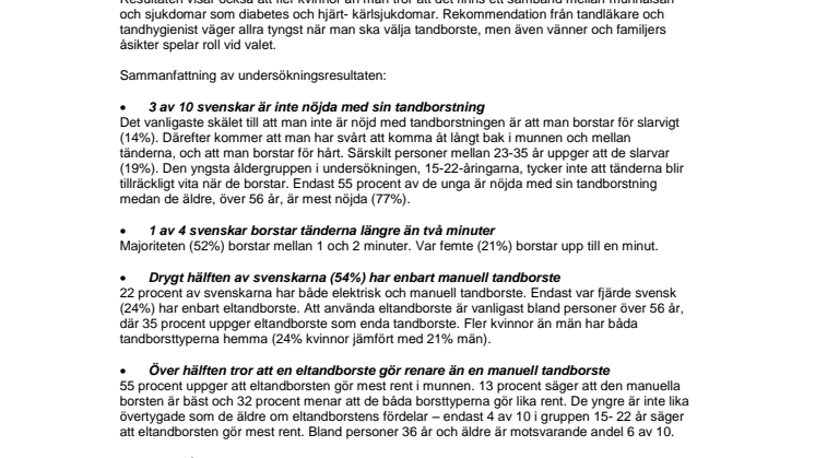 Faktablad- Philips Sonicares Munhälsobarometer 2013