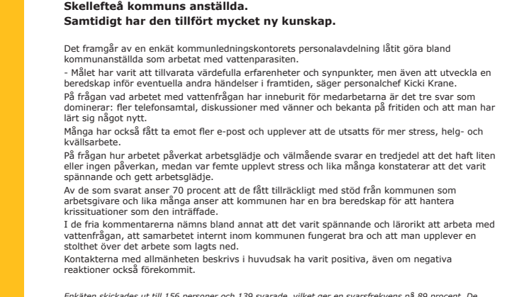 Kommunanställda i enkät om vattenparasiten