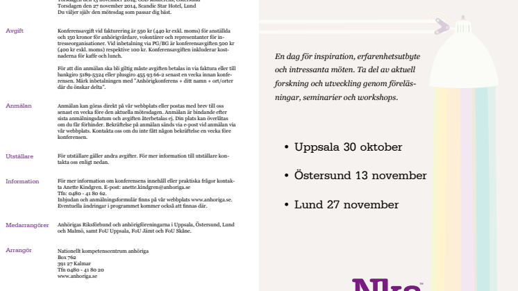 Programmet för de regionala mötesdagarna 2014