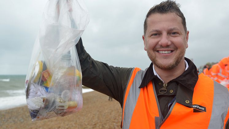 It's amazing what you find on the beach - GTR Events Manager David Mitchell was one of the 40 taking part in the Brighton & Hove beach clean