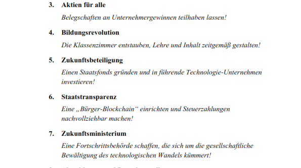 Zukunftsblind, Benedikt Herles' 10-Punkte-Plan