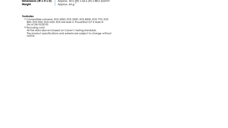DM-E100 Spec sheet