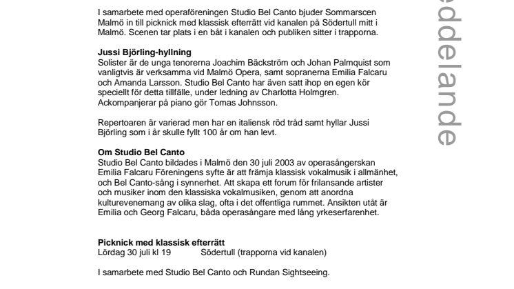 Flytande opera vid Södertull i Malmö