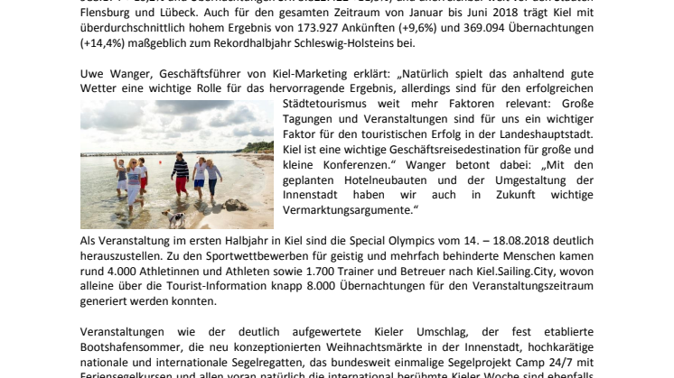 Kiel verzeichnet touristisches Rekordhalbjahr 2018