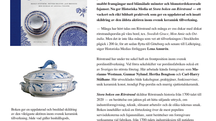 Stort och vackert praktverk om historiska porslinstillverkaren Rörstrand