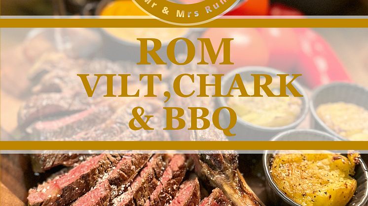 Framsida på boken "Rom, vilt, chark & BBQ"
