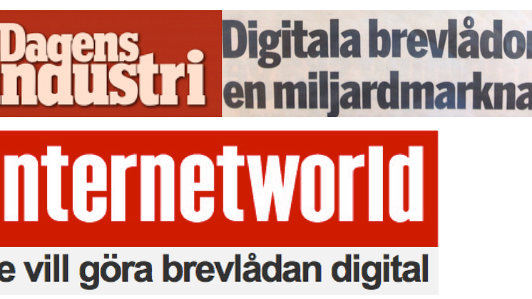 Dagens industri och internetworld skriver idag om den digitala brevlådan Kivra