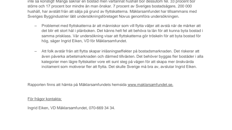 Lägre flyttskatter bra för Sverige!