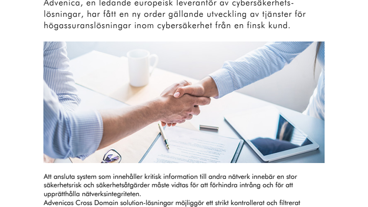 Advenica får order värd 1,1 MSEK från finsk kund