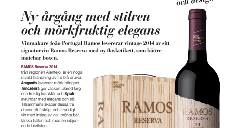 Ramos Reserva- nu med ny årgång och ny design!