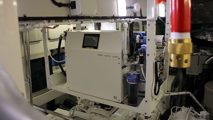 Hi-res image - Dometic - A Dometic XZ watermaker has been installed on a new Sunseeker 86 to produce ultra-pure water for spot-free cleaning of the black hull