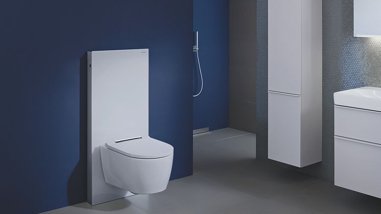 Monolith-huuhtelumoduuli ja Geberit ONE -wc-istuin