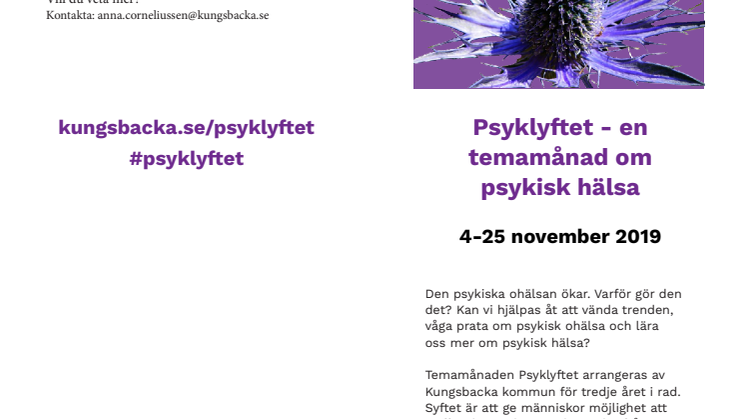 Psyklyftet 2019 - program för temamånad om psykisk hälsa