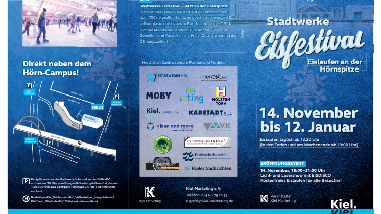 Der Flyer des Stadtwerke Eisfestivals