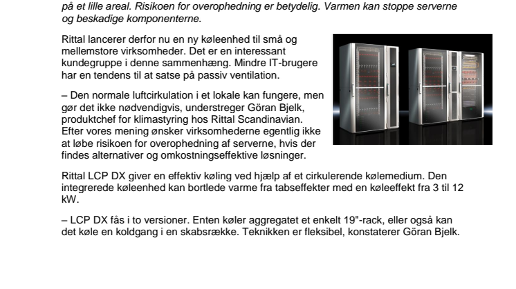Ny køleenhed beskytter servere mod hedeslag