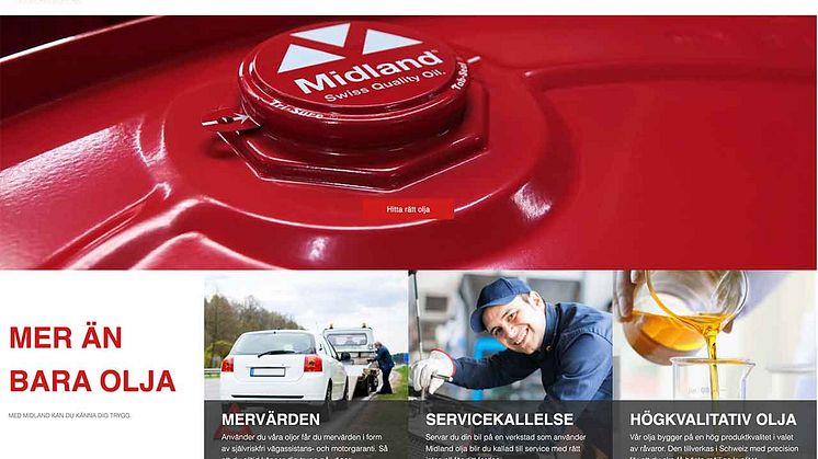 Midlands nya hemsida får ett tydligt nyhetsflöde.