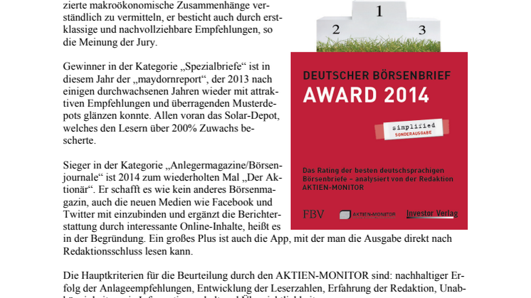 Das sind die besten deutschen Börsenbriefe 2014