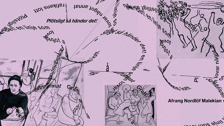 Grafisk formgivning: Johanna Burai. I bilden finns verken "Happy Boys" (1974) och "Tunnelbanan" (1971) av Birgit Ståhl-Nyberg samt "Lekande barn" (ca 1970) av Berta Hansson.