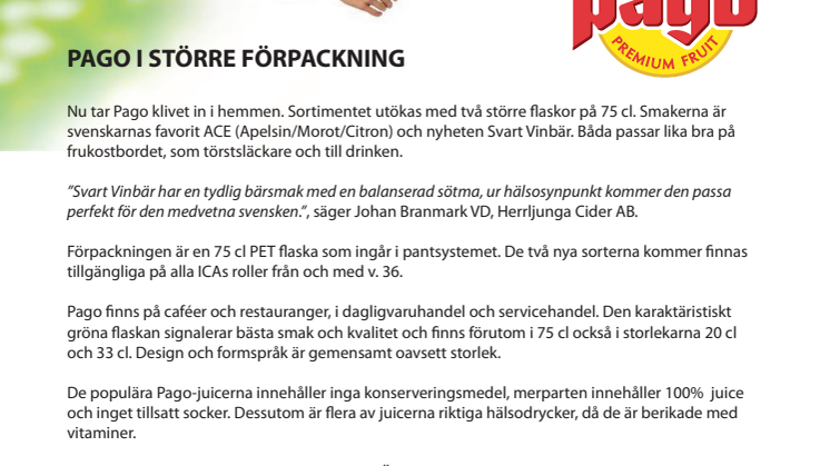 PAGO I STÖRRE FÖRPACKNING