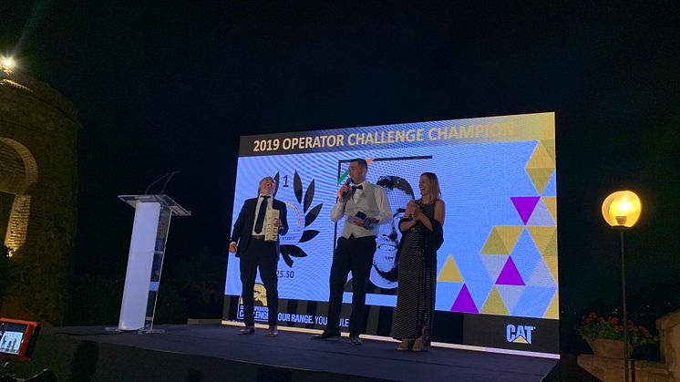 Caterpillar Operator Challenge 2019, europafinalen. Vinnaren Thomas Murphy, Irland