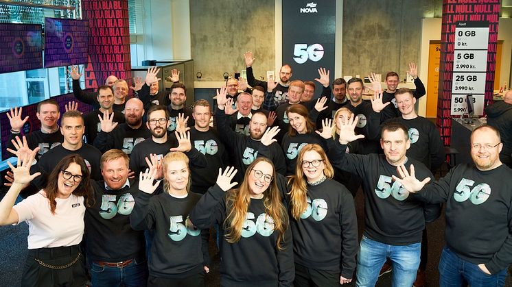 Medarbetare hos Nova vid torsdagens presentation av nytt partneravtal med Huawei för test av 5G.