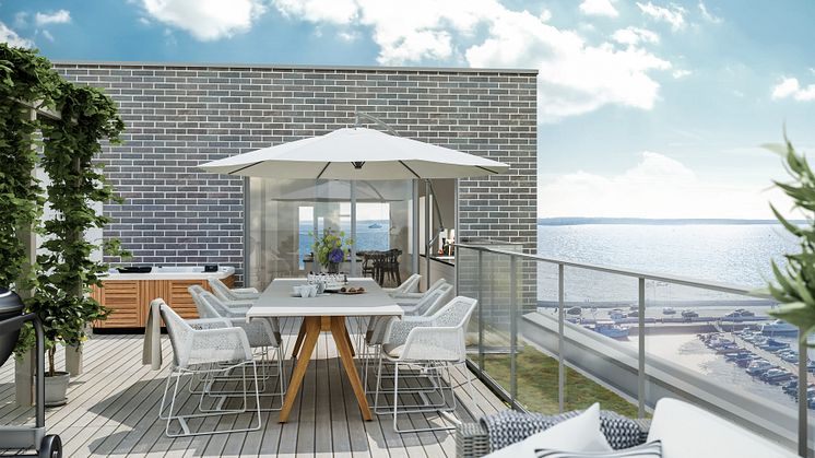 SeaU Helsingborg: flera lägenheter har även takterrass