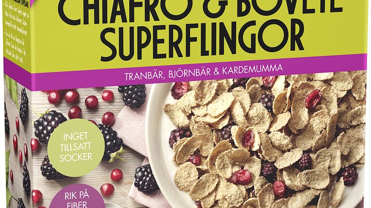 Paulúns Chiafrö & Bovete Superflingor – Tranbär, Björnbär & Kardemumma
