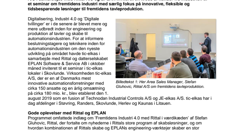 Spændende seminar hos tic-elkas A/S om fremtidens tavleproduktion