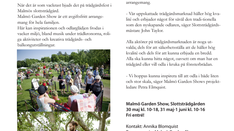 Trädgårdsfest i Malmö