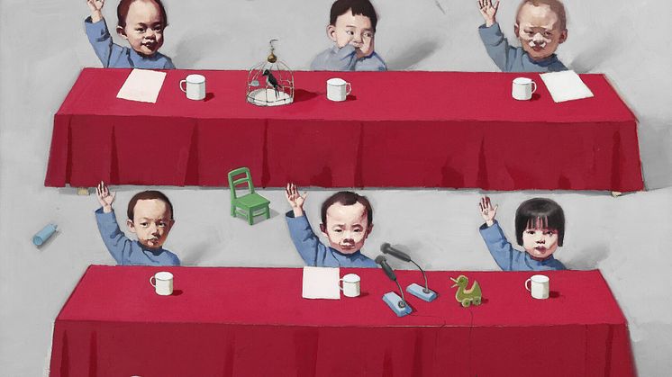 Tang Zhigang: "Children in meeting" (2001)