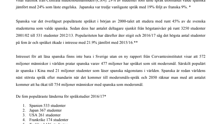 Fler och fler svenska studenter läser spanska i Spanien