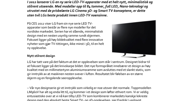 LGs nye LED TV-serie setter design i fokus