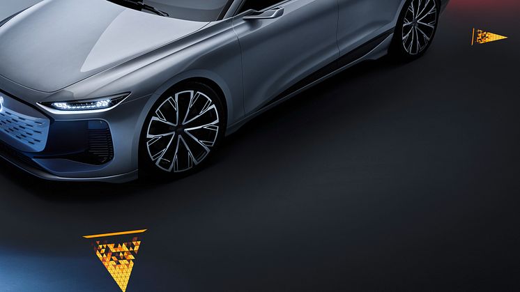 Audi A6 e-tron concept med projektorer til drejesignal
