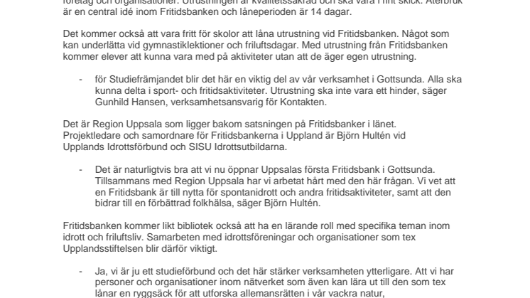 Invigning av Fritidsbanken i Gottsunda!