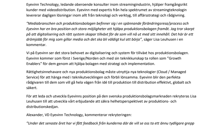Eyevinn expanderar erbjudandet mot videoproduktionsbranschen