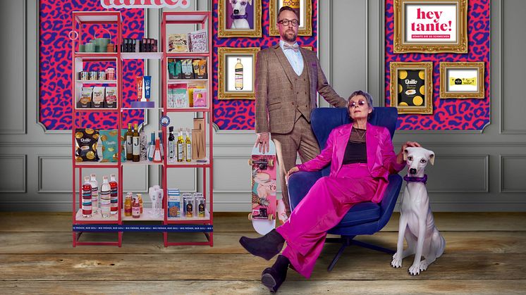 hey tante! bringt als moderne Regal-Pop-up-Version der guten alten Tante Emma ein Foodie-Sortiment an den Start, mit dem Unternehmen ihren Gästen das "gewisse Etwas" bieten können.