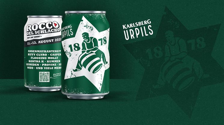 Karlsberg UrPils gibt es ab sofort in der limitierten 0,33l Dose im Rocco del Schlacko Design. Foto: Karlsberg