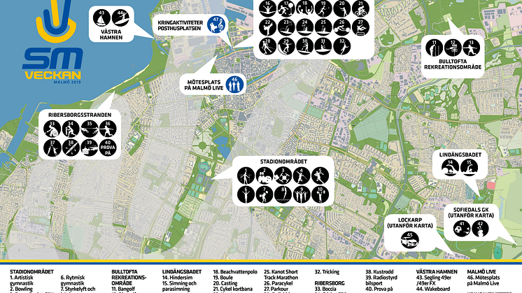Här avgörs SM-veckan i Malmö i sommar 